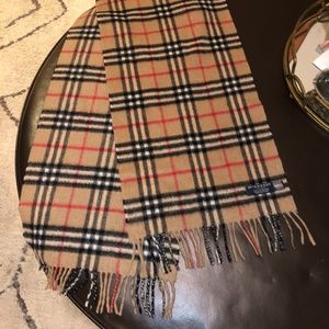 Vintage Burberry Check 100% Cashmere Scarf